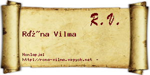 Róna Vilma névjegykártya